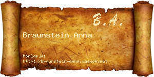 Braunstein Anna névjegykártya
