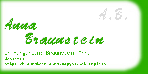 anna braunstein business card